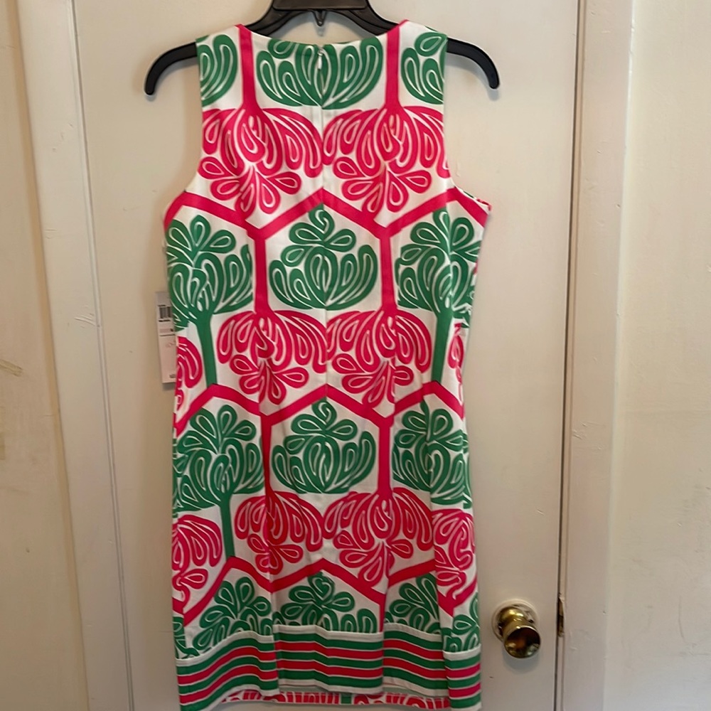 London Times Pink and Green sheath dress